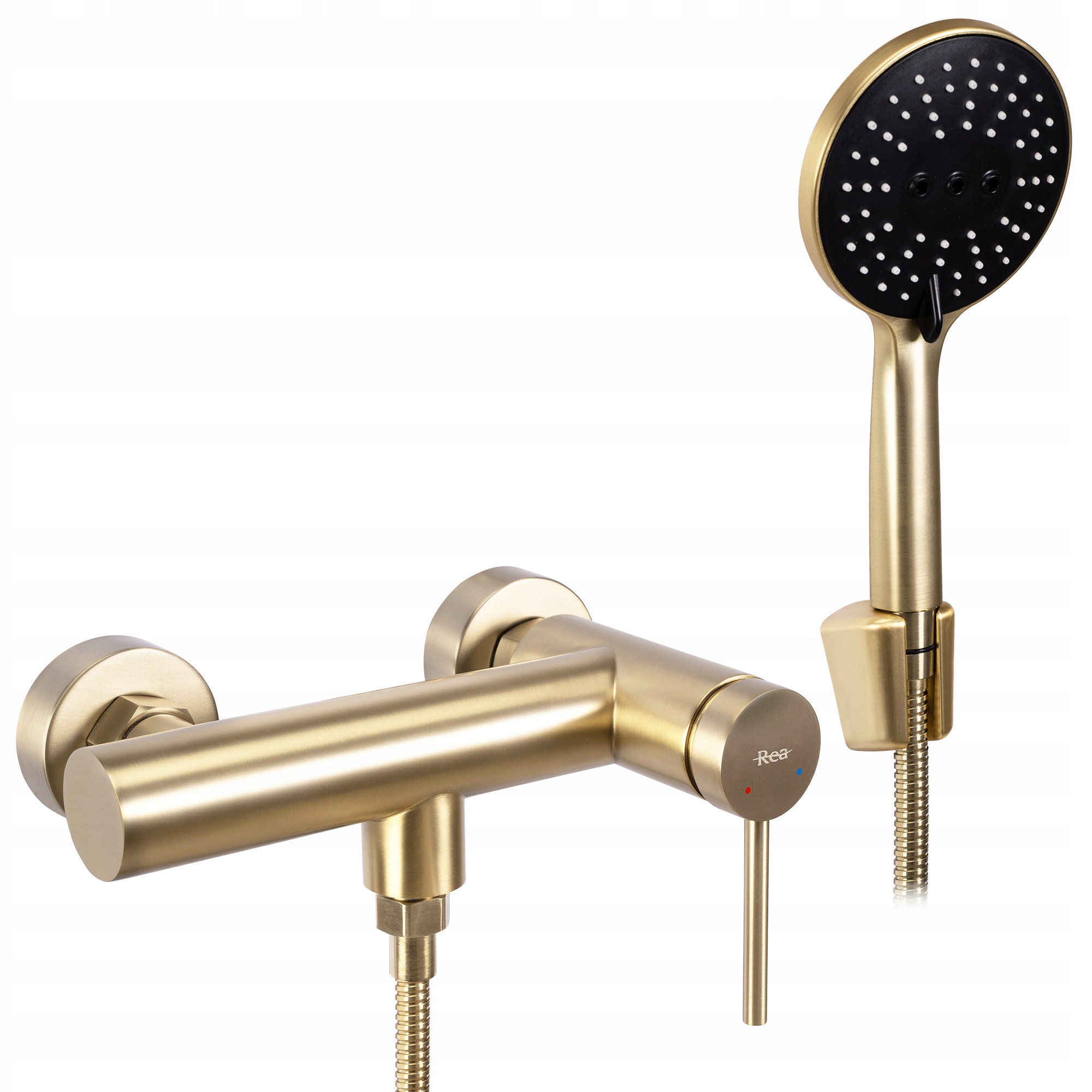 Stěnová sprchová baterie se sluchátkem Rea Foss Zlatá kartáčovaná