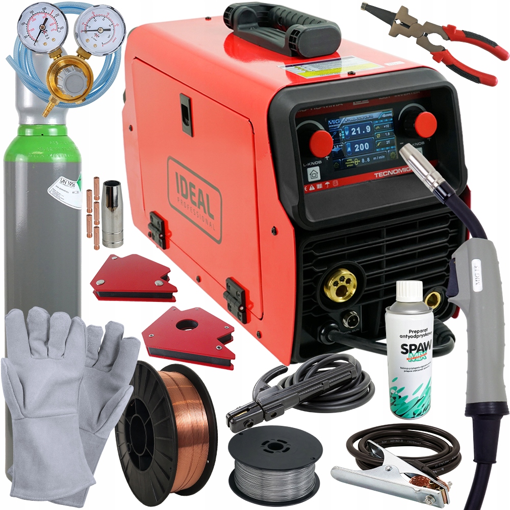 MIG 200 Synergia Aluminium migomat 3w1 zestaw MAG