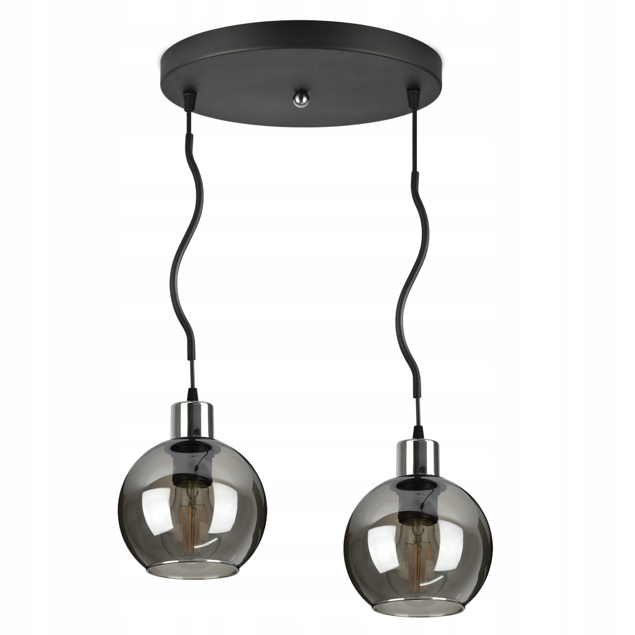 

Szklana Lampa Wisząca Żyrandol Spline Chrom Kula
