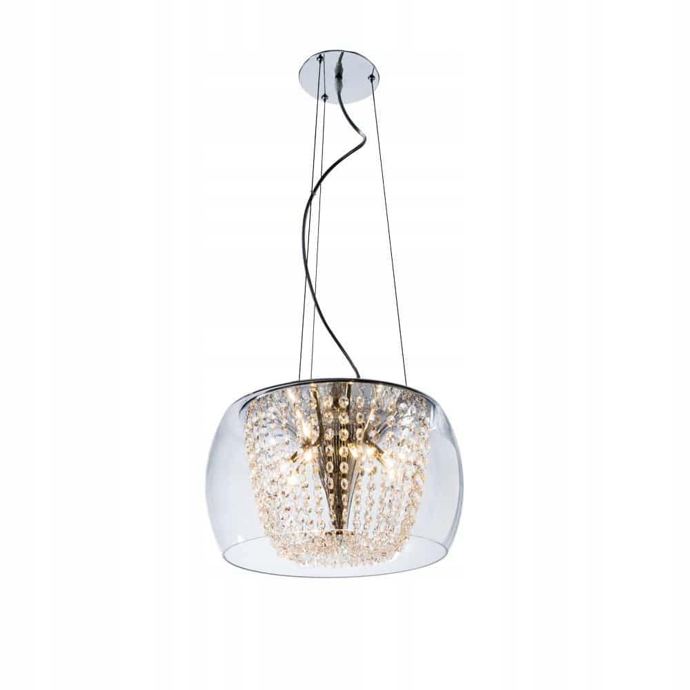Závesná lampa Lexus 50 chróm krištáľová veľká sklenená, elegantná, originálna