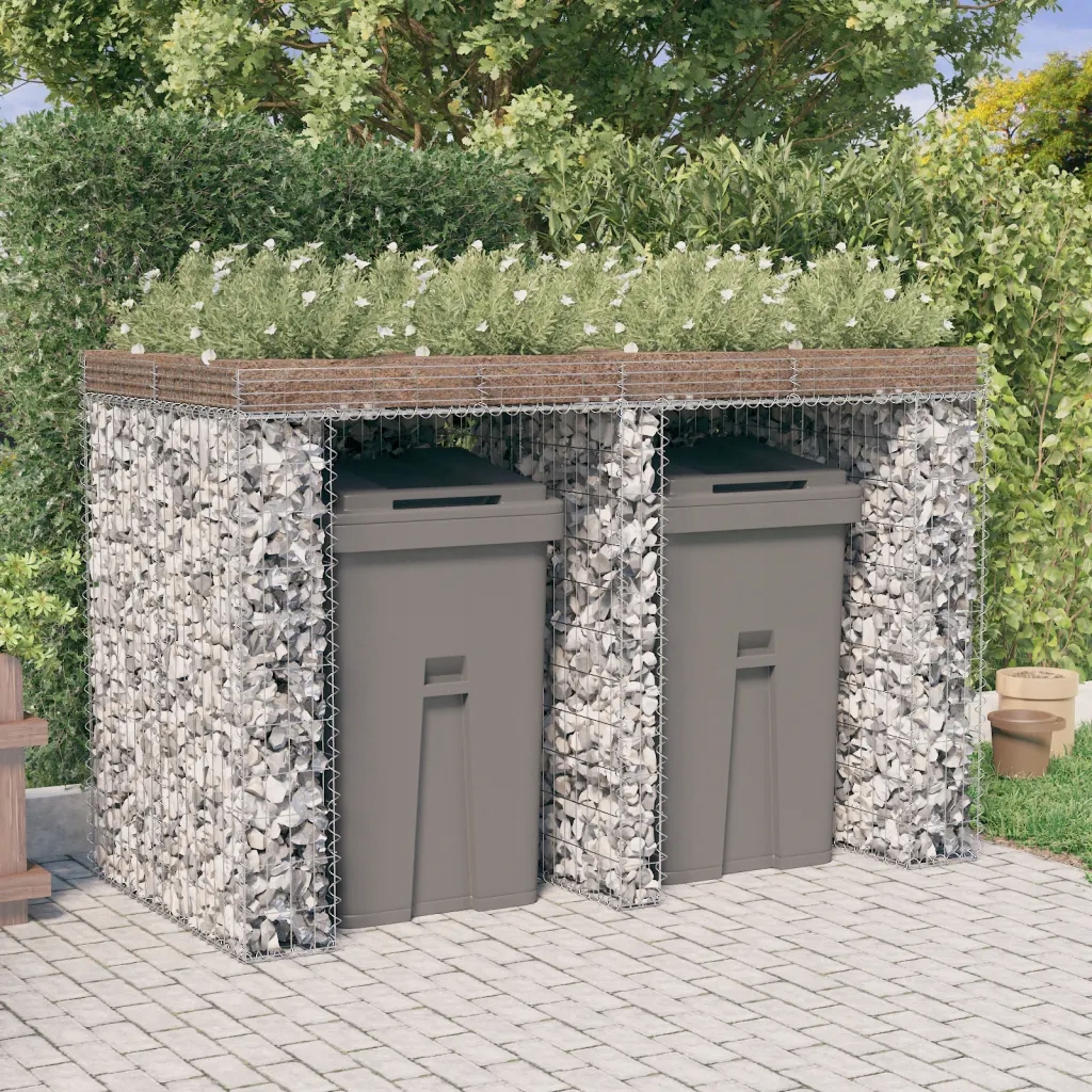 Levně Gabionové pouzdro pro odpadkový koš, 192x91x120 c
