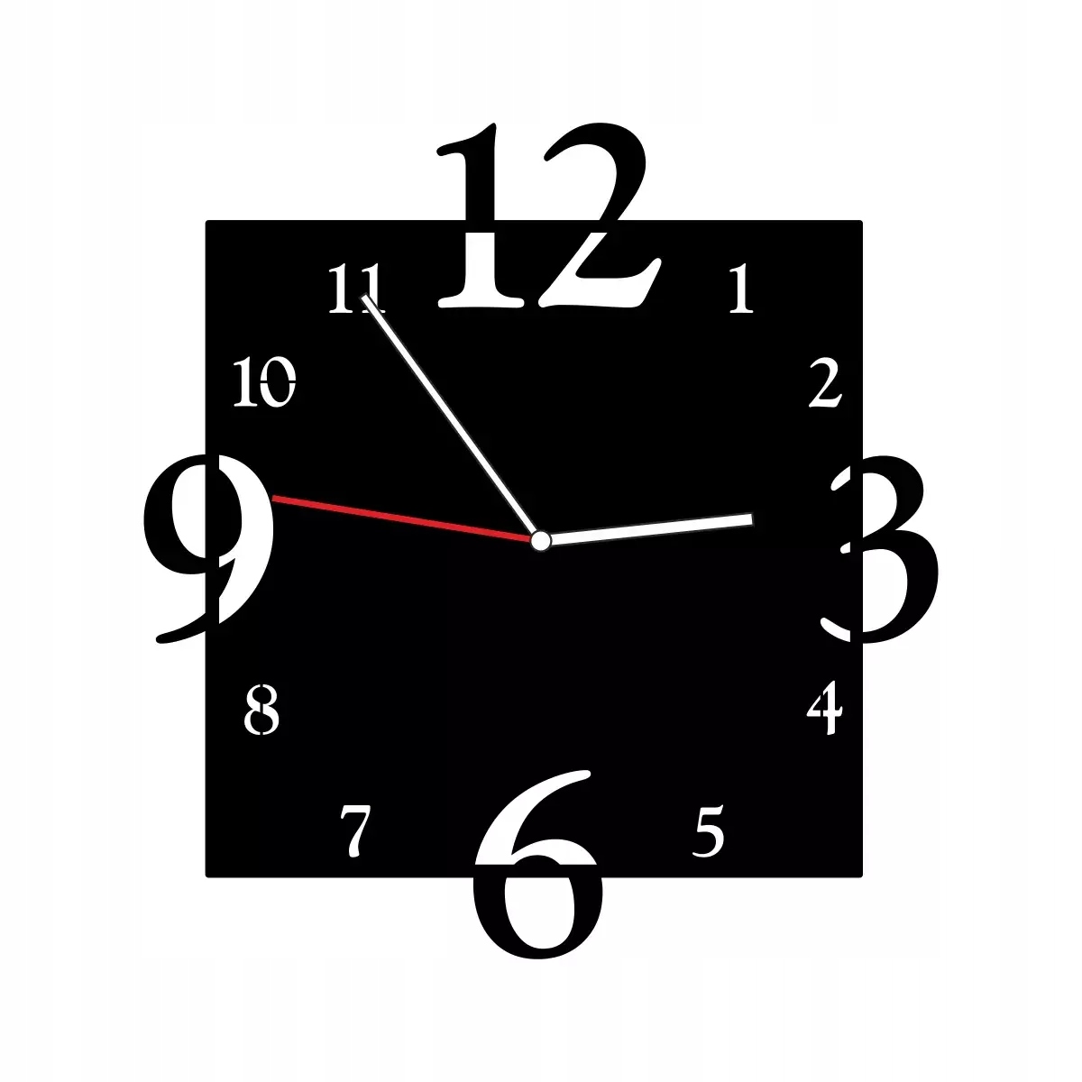 Kovové Hodiny 40 cm na zeď Černý Hliník 2 mm