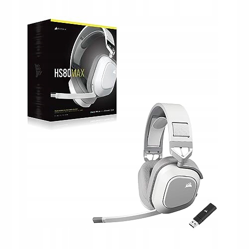 CORSAIR HS80 MAX BEZPRZEWODOWE SŁUCHAWKI GAMINGOWE BIAŁE — miniatura 9