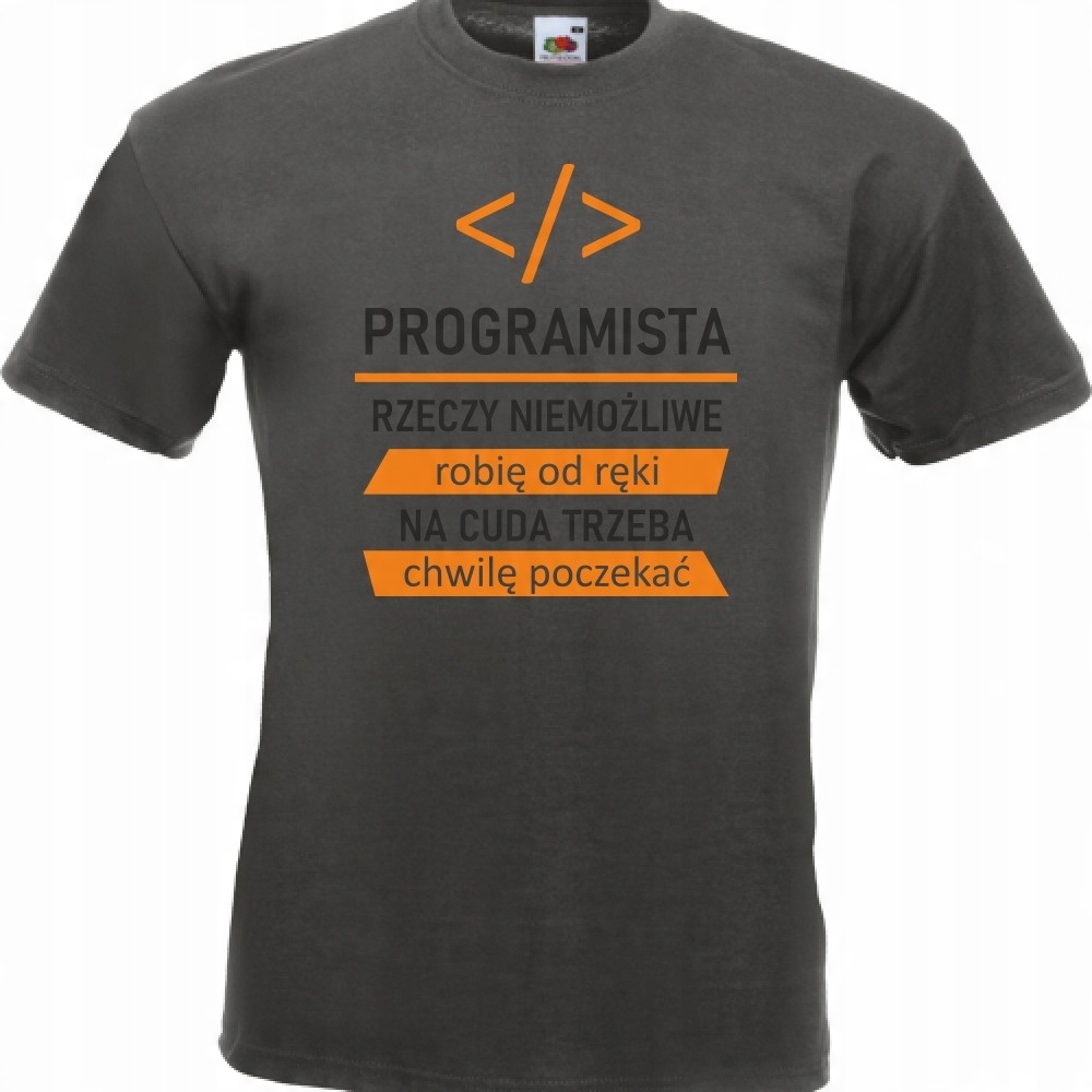 

Koszulka programista cudotwórca M grafitowa