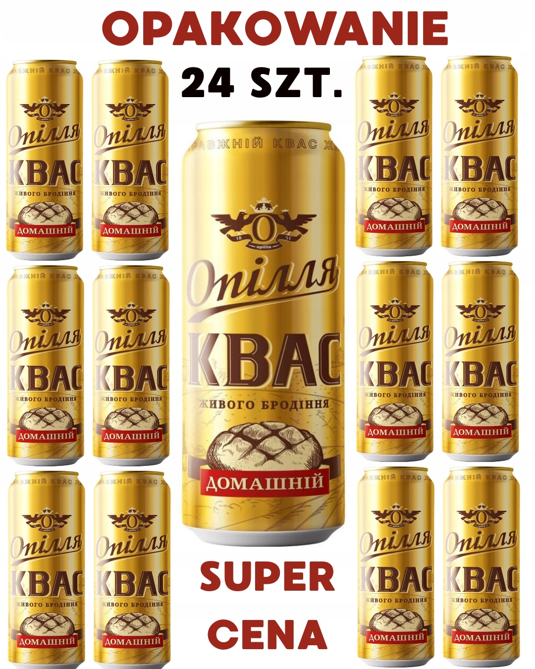 Levně Kyselina Chlebová Opillia Domasnij 24x 0,5L Plechovka Set