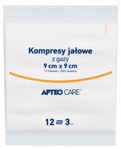 

Apteo Care jałowe kompresy z gazy 9cm x 9cm 3 szt.