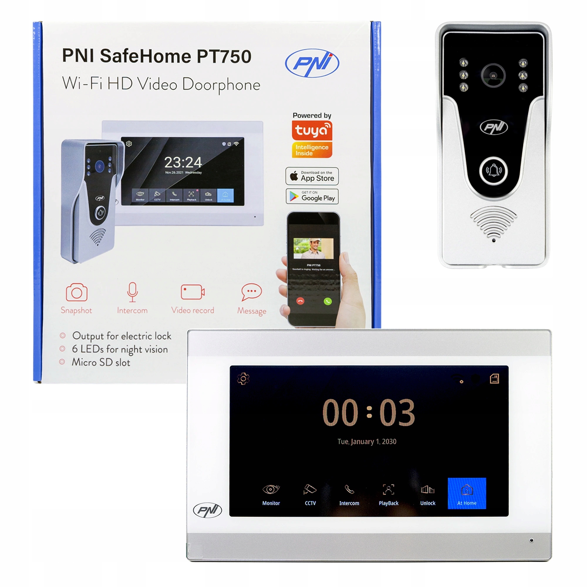 Inteligentný video interkom Pni SafeHome PT750 WiFi, rozlíšenie Full Hd 2MP