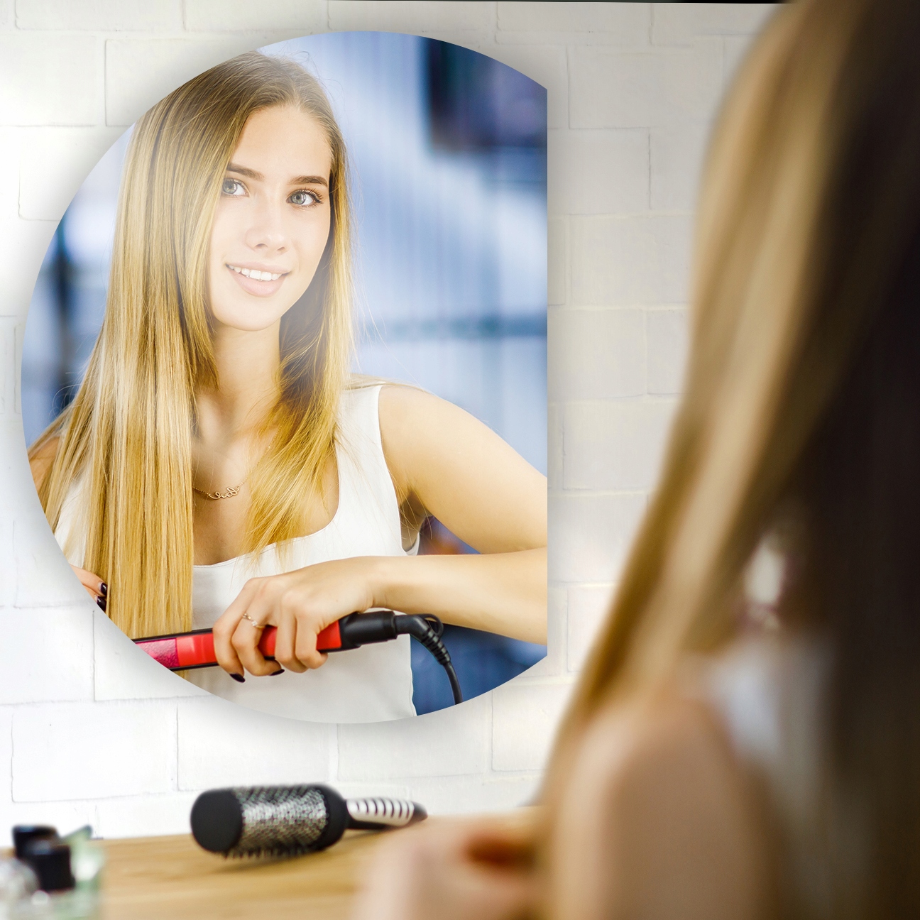 LUSTRO PÓŁOKRĄGŁE ZE ŚCIĘTYM BOKIEM LED 80CM Kod producenta LUSTRO PÓŁOKRĄGŁE LED 80CM