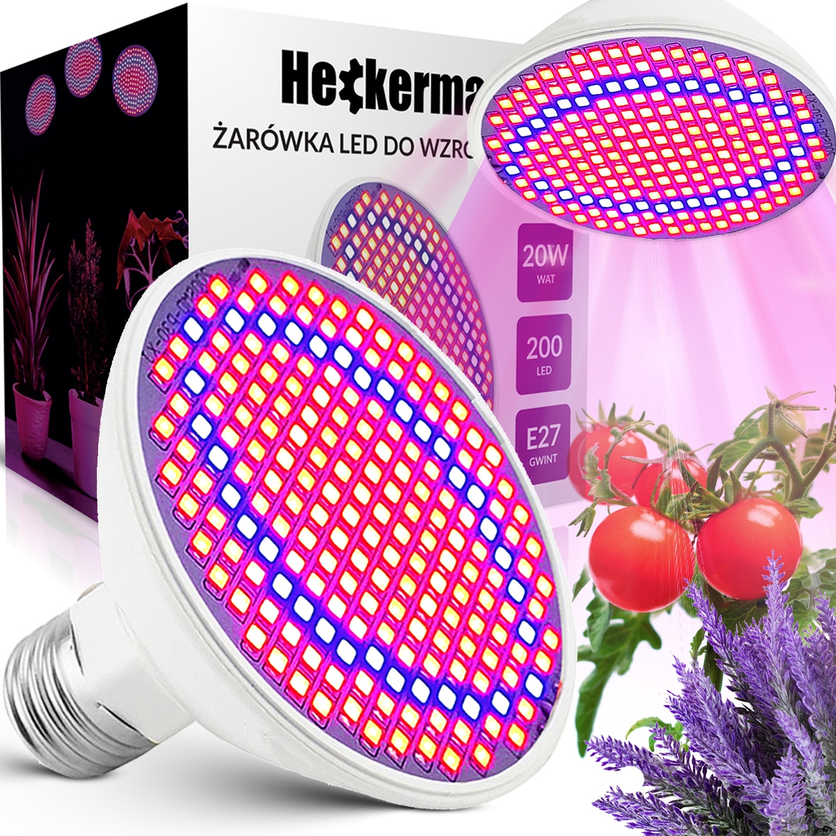 

Żarówka Do Wzrostu Roślin E27 200 Led 75W 1100lm