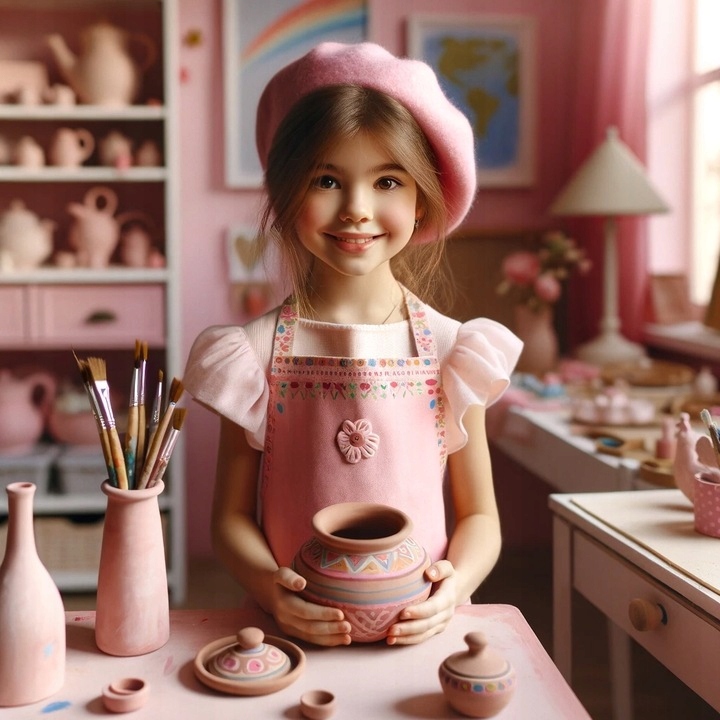 KOŁO GARNCARSKIE ZESTAW Z GLINĄ FARBAMI MASZYNA DO CERAMIKI NA PREZENT Wiek dziecka 6 lat +