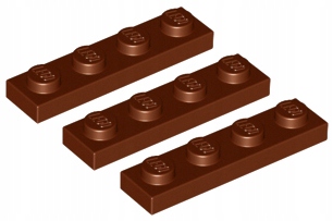 

Lego Płytka 1x4 Brązowa (3710/4211190) 3szt
