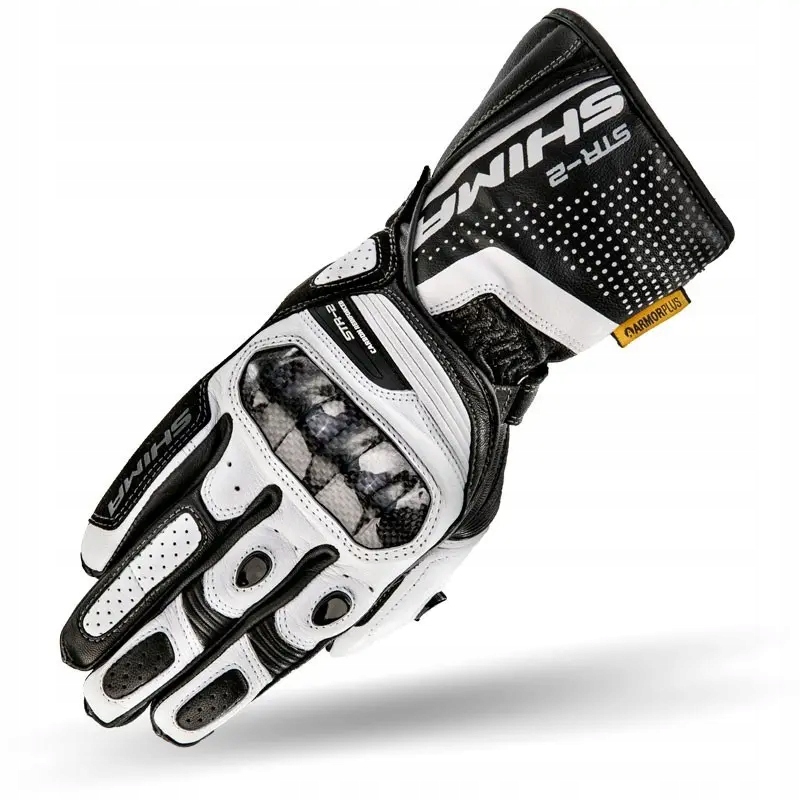 Kožené športové motocyklové rukavice Shima STR-2 White M