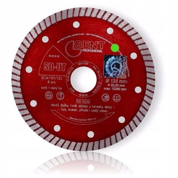 Gent diamantový kotouč 125/22,23mm Sd-ut SCW/101/125/22,2 slinutá dlažba, k