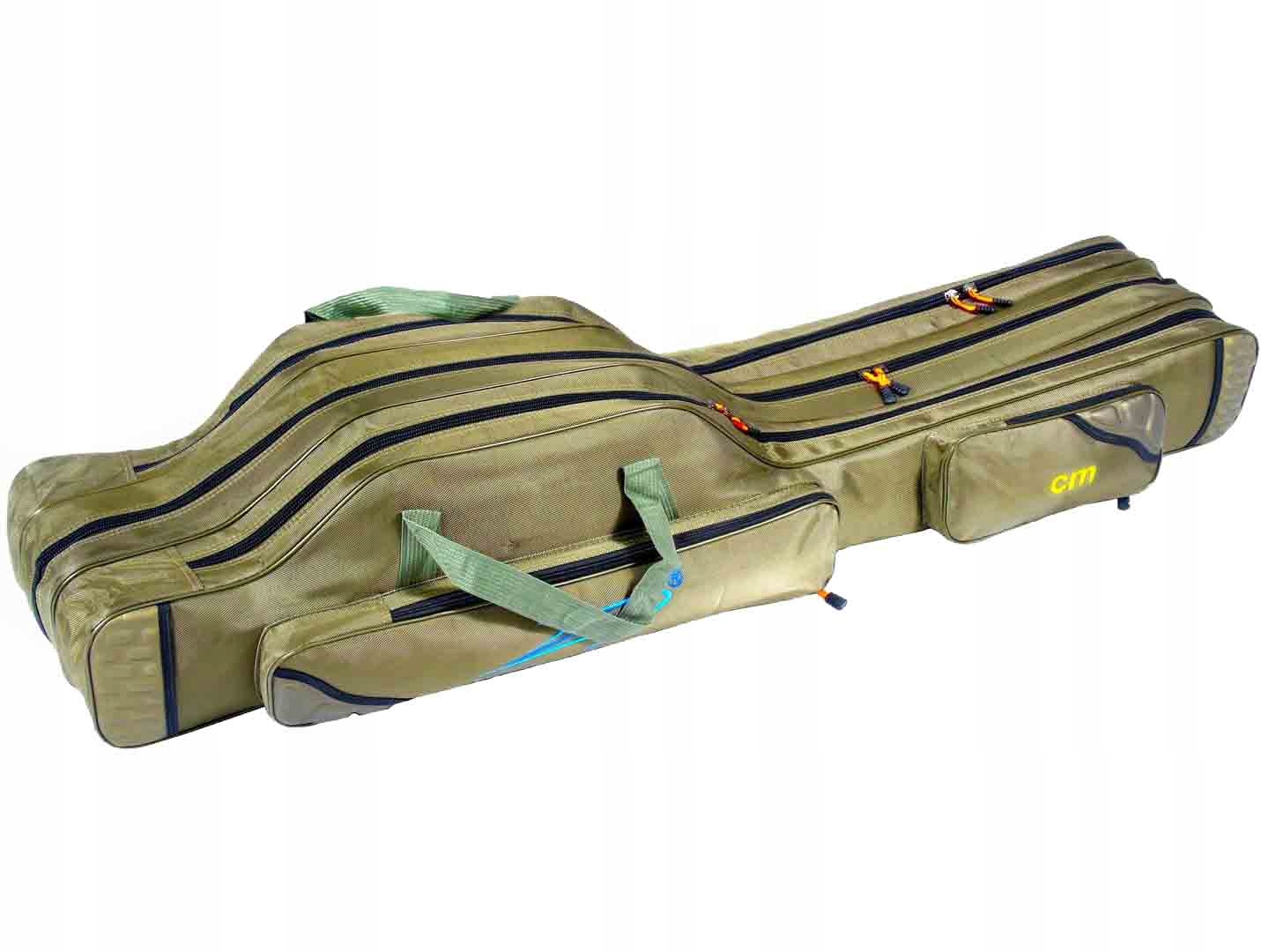 Rybářská taška Pouzdro Na Pruty 140 cm 3 Komory vyztužená Khaki