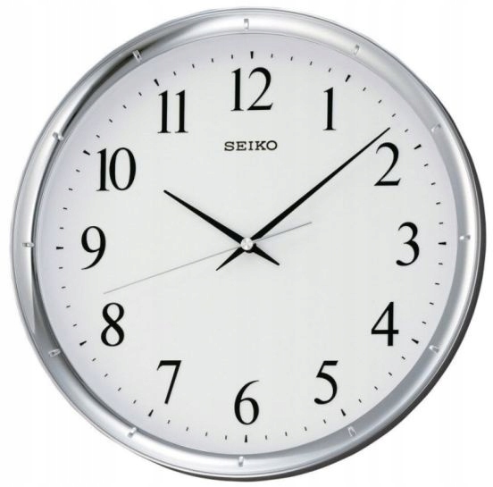 Čitateľné Klasické Strieborné Okrúhle Japonské Tiché Hodiny Seiko QXA417S 31 cm