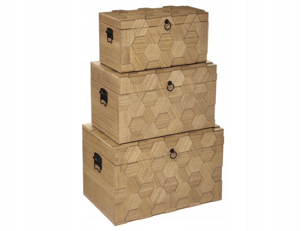 Sada úložných boxov, Mdf, 3 rozmery krabíc