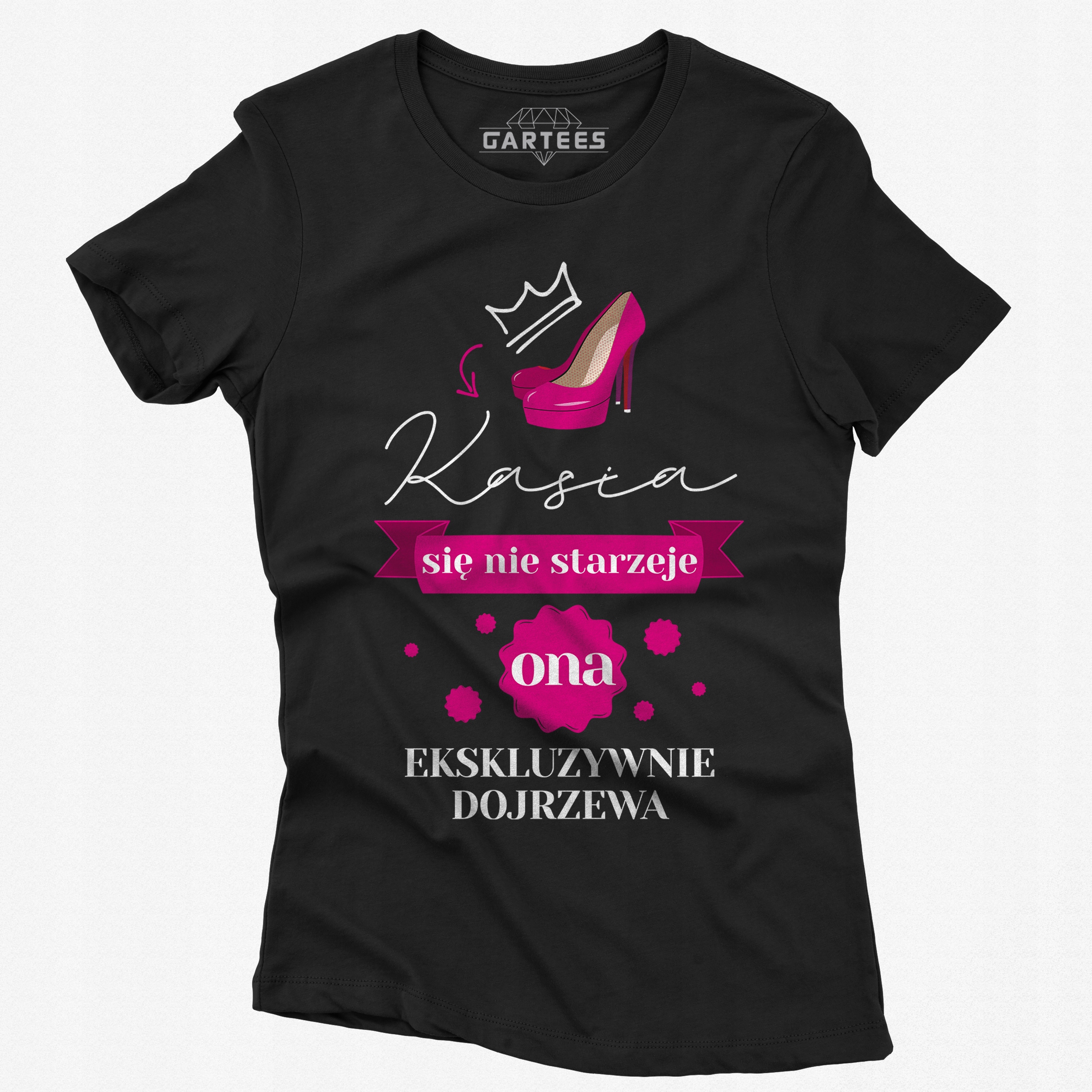 KOSZULKA DAMSKA URODZINY PERSONALIZOWANY IMIĘ PREZENT ONA SIĘ NIE STARZEJE Rozmiar XXL