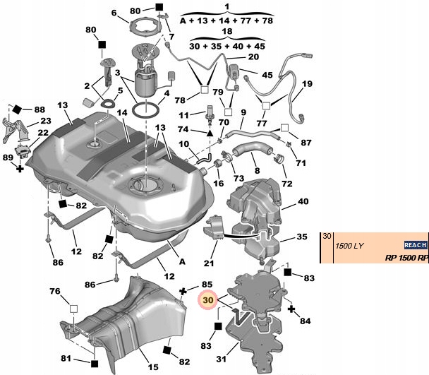 OSŁONA ZBIORNIKA FAP CITROEN/PEUGEOT 1500RP