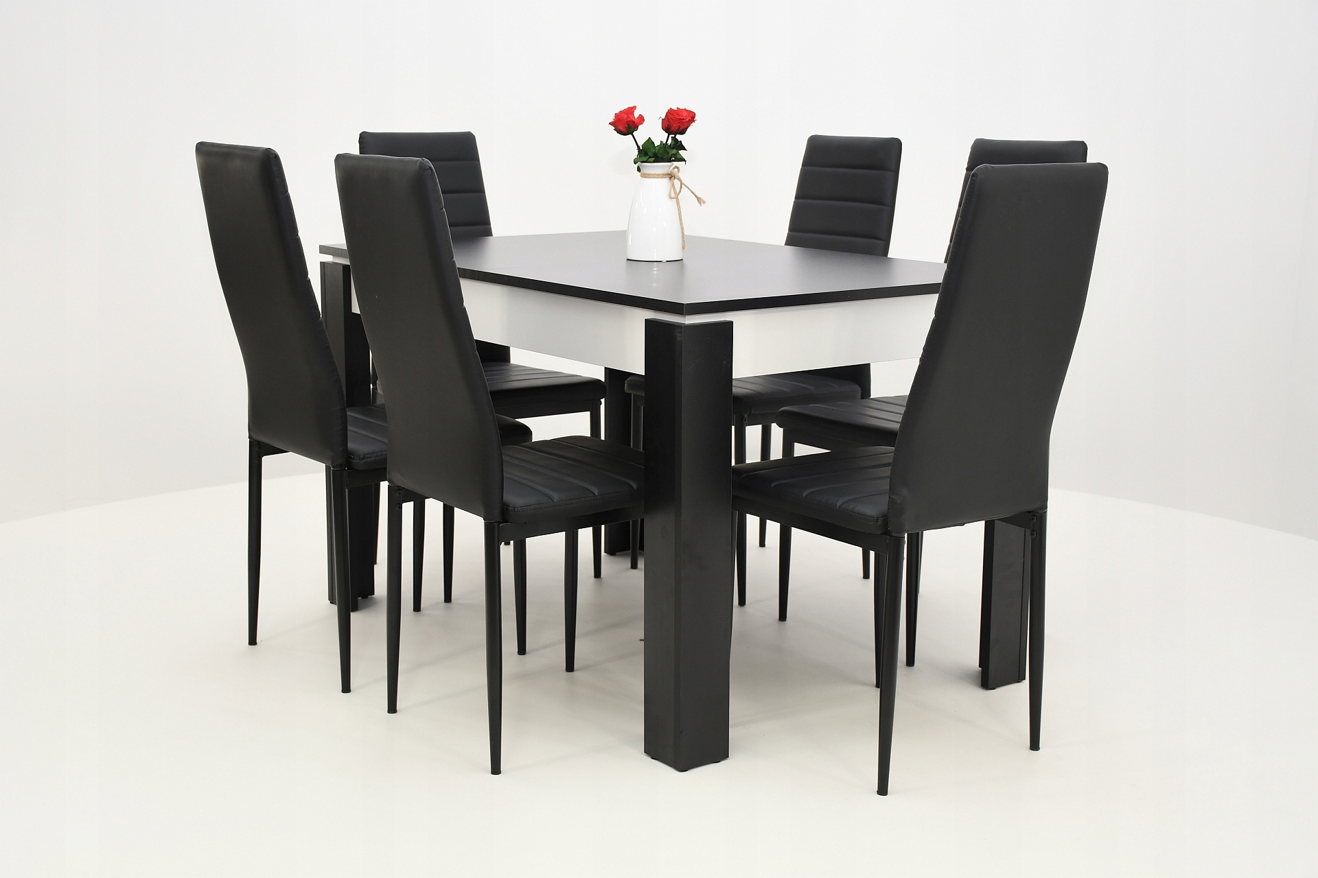 KRZESŁA Z ECO SKÓRY + STÓŁ DO ANEKSU KOMPLET Liczba elementów w zestawie 7