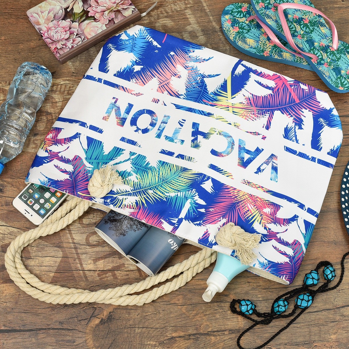 Pojemna torba plażowa na plażę torebka lekka Cechy dodatkowe brak