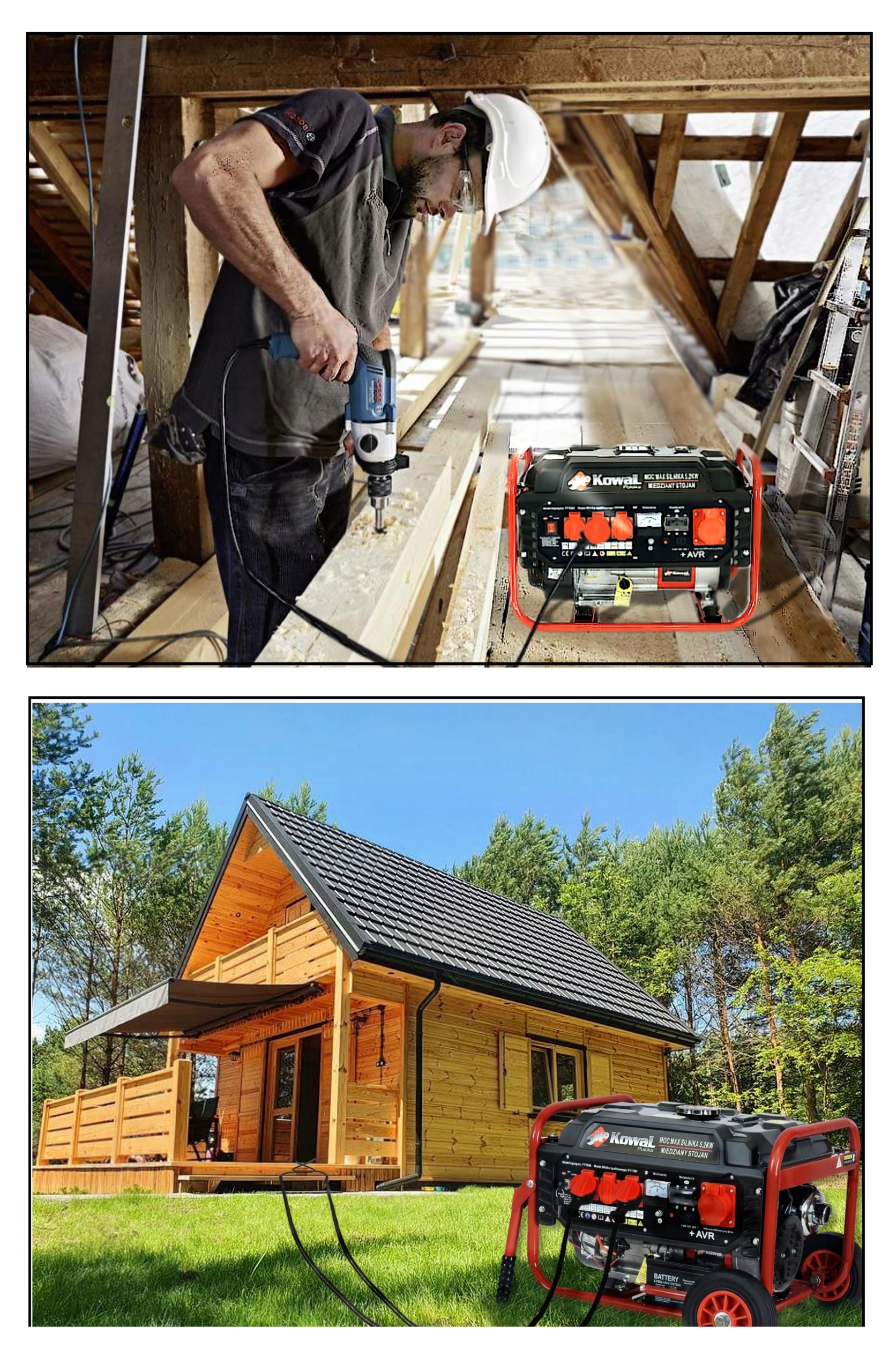 PROFESJONALNY AGREGAT PRĄDOTWÓRCZY 5,2kW generator AVR+ MIEDŹ STOJAN KowaL2 Rodzaj przenośny