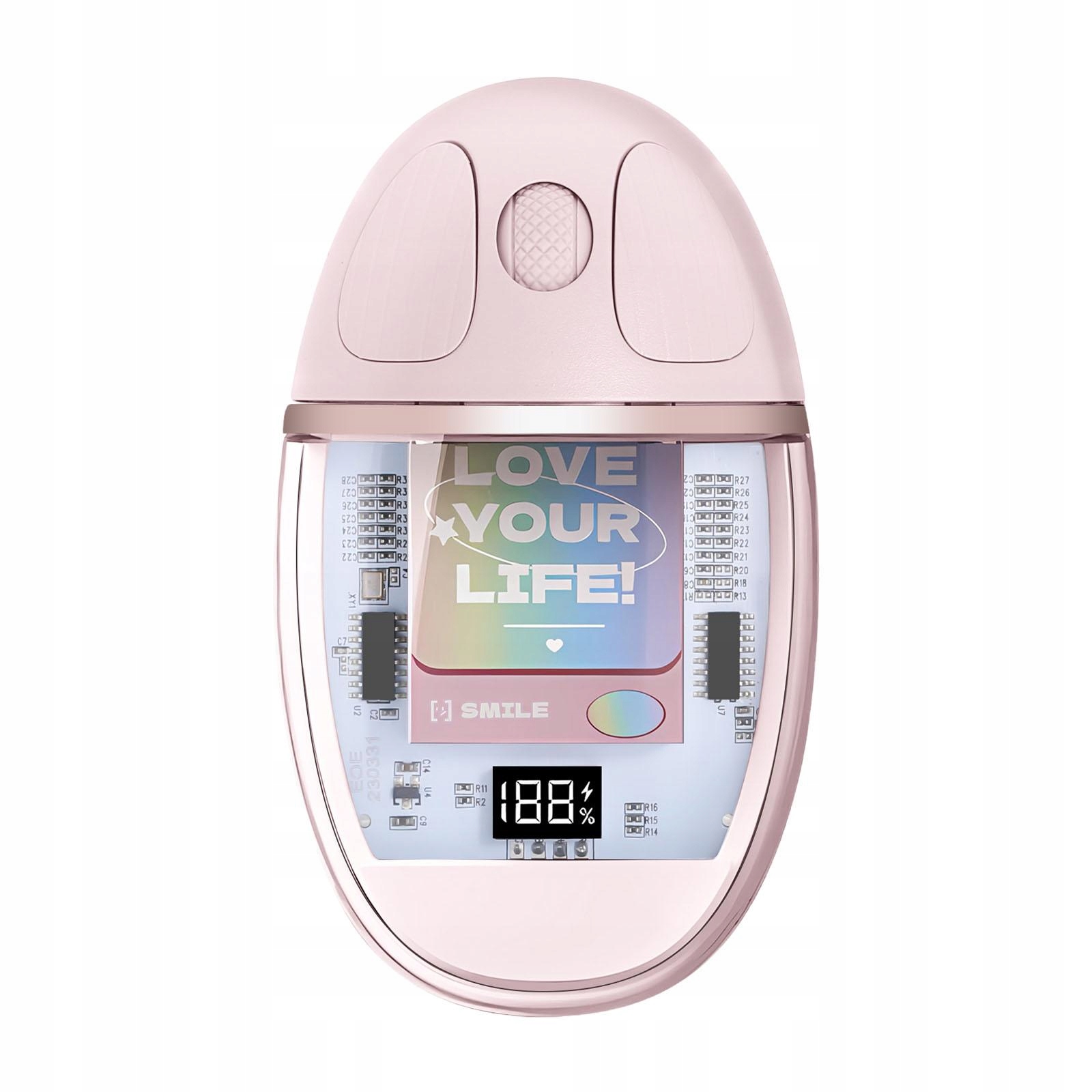 Trackball Cordless Mouse with Crystal Hard Shell for Office