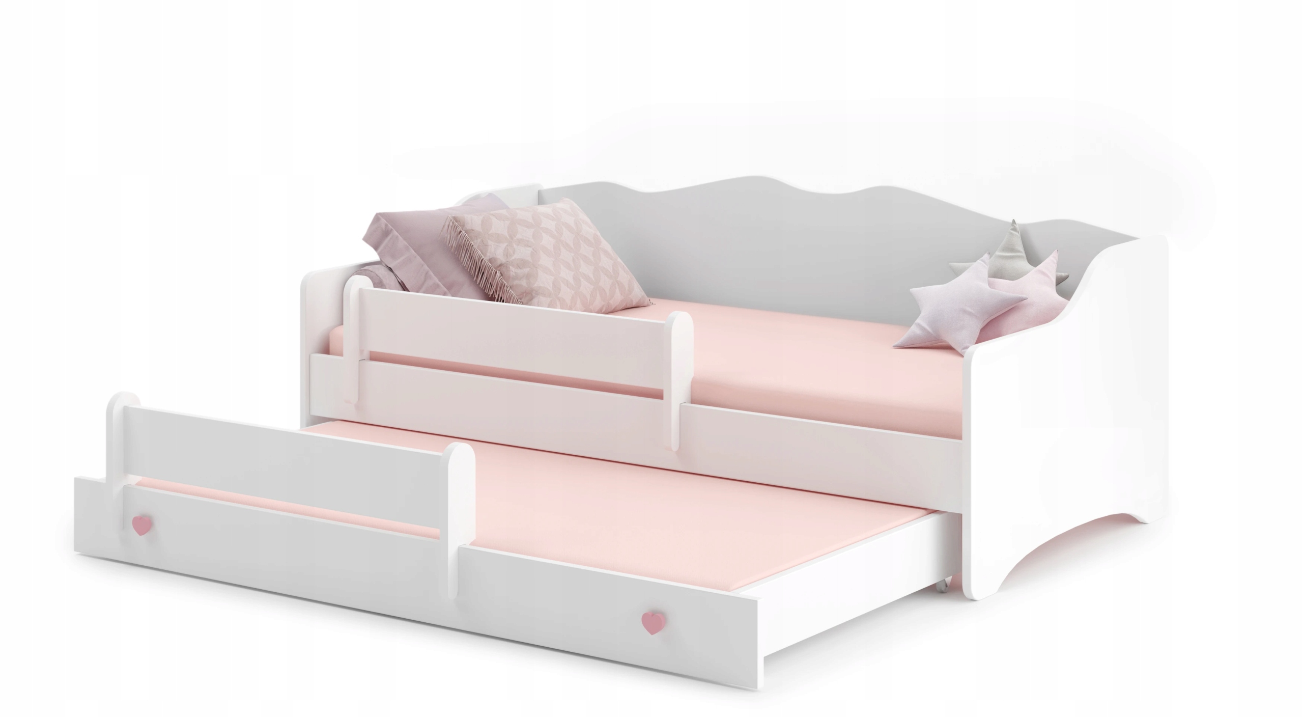 Łóżko podwójne z materacami EMKA II Pink, White 160x80 — 12