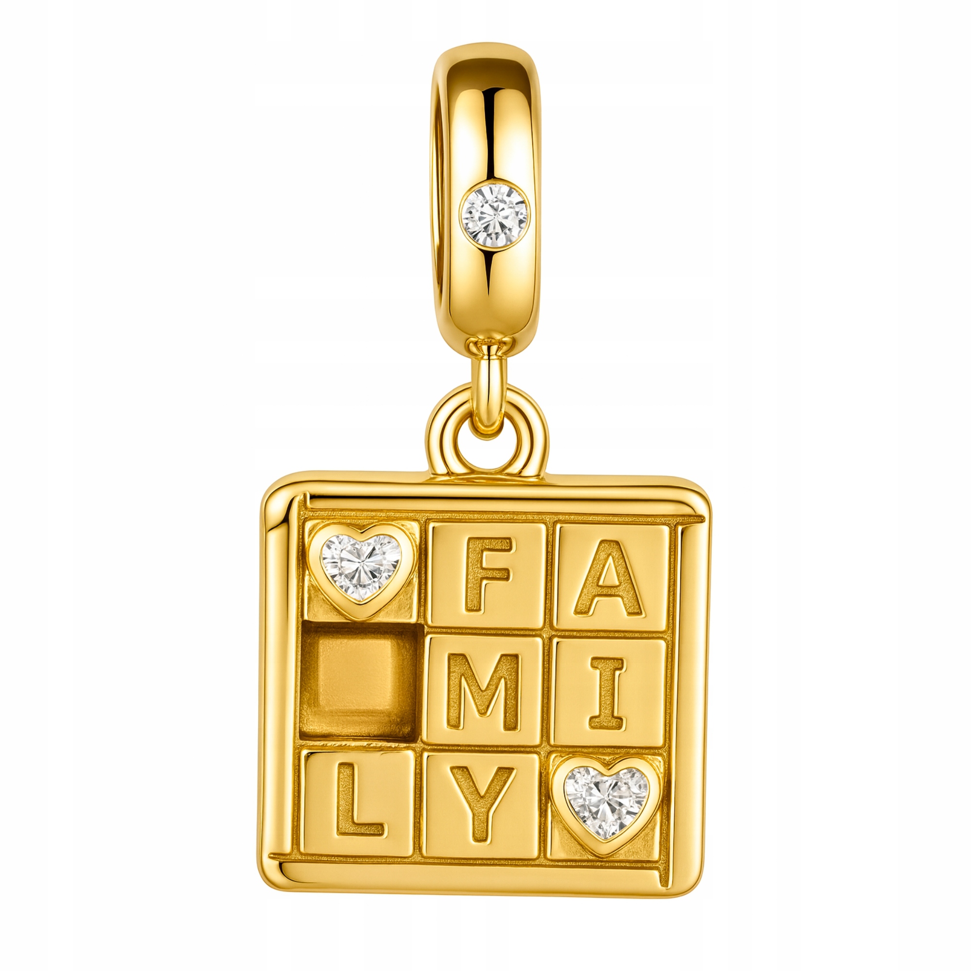 Zlatý přívěsek Family Rodina Láska rodinná pozlacené korálky Stříbro 925