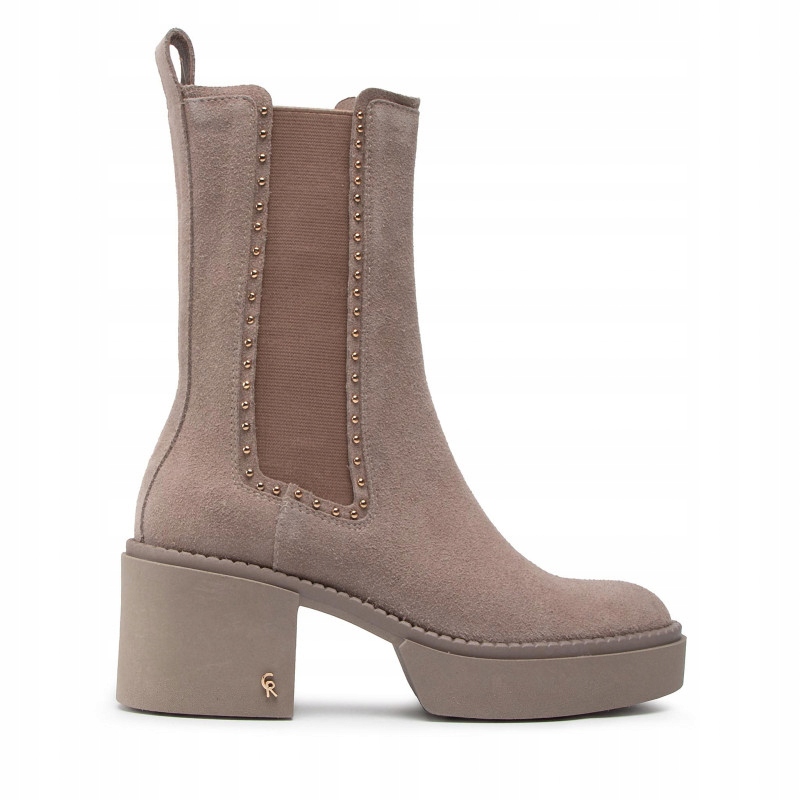 béžové vysoké kotníkové boty dámské kozačky na platformě Carinii 39