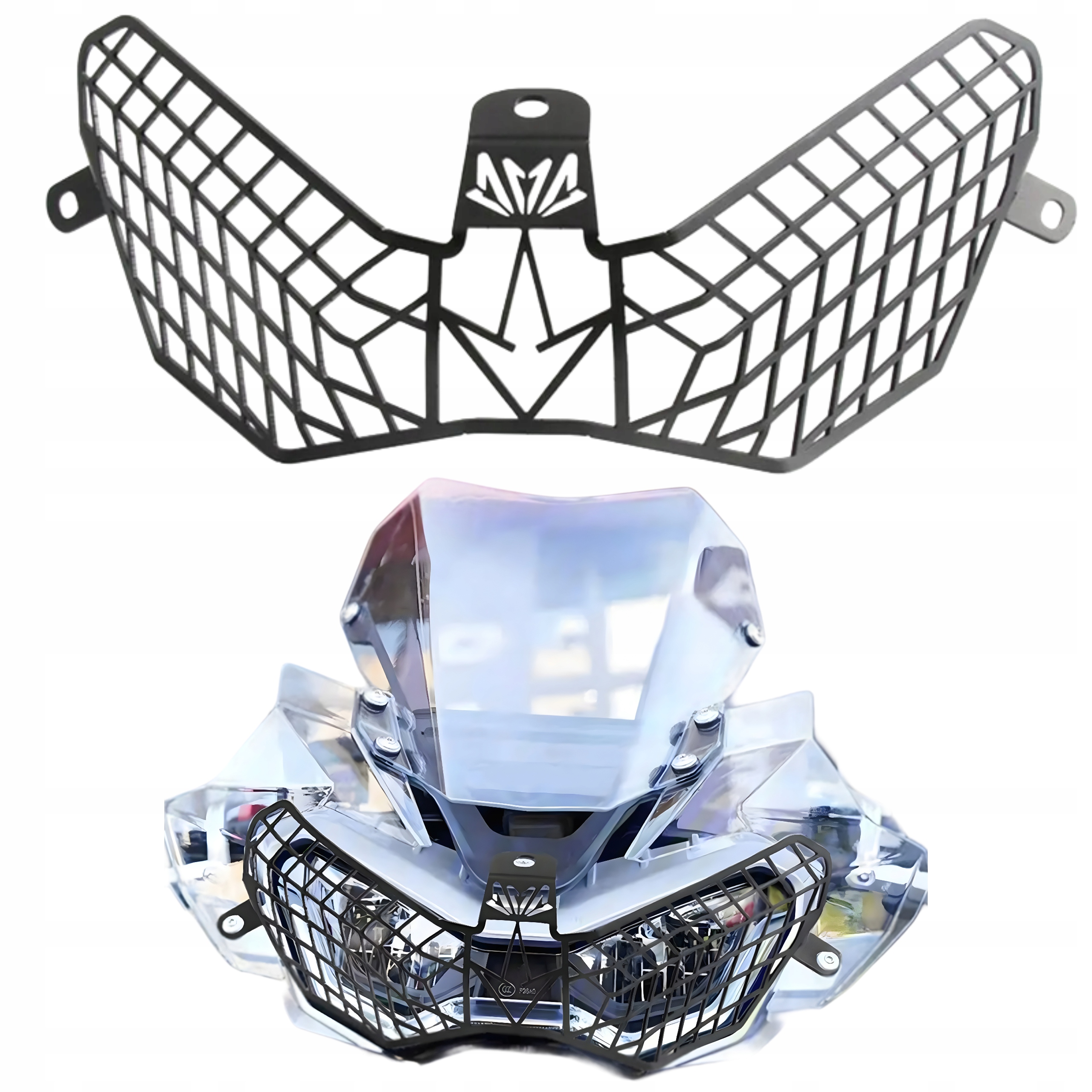 Qjmotor SRT900 Kryt Lampy Přední mřížka Grill Aluminum Černá