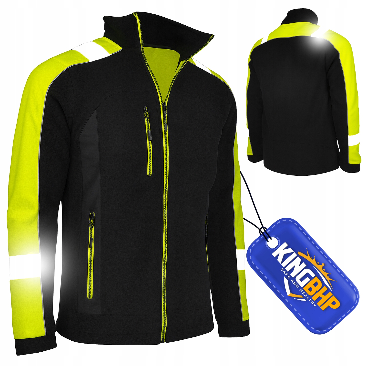 Polar roboczy KING BHP ocieplany odblaskowy żółty