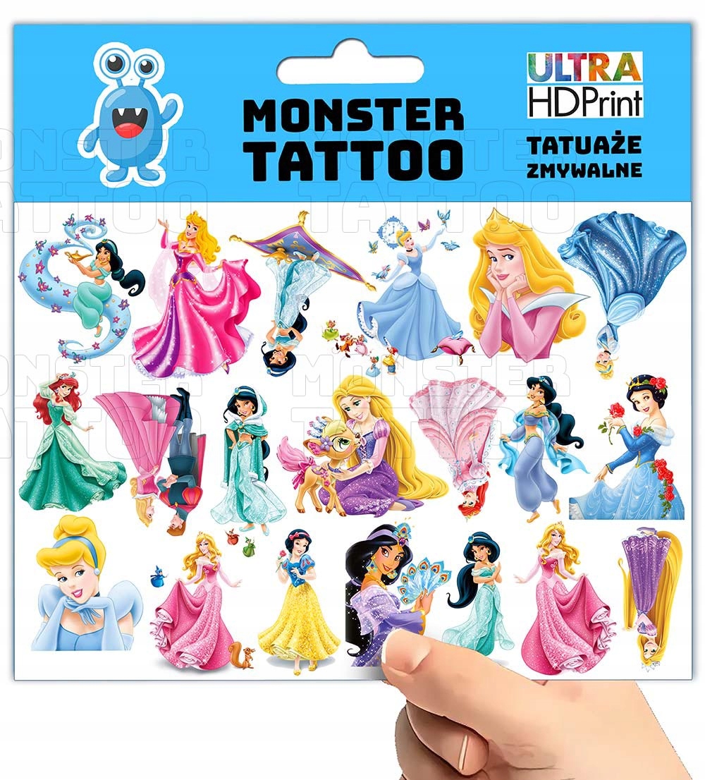 TATUAŻE ZMYWALNE TYMCZASOWE DLA DZIECI KSIĘŻNICZKI WZORY ORYGINALNE Marka Inna