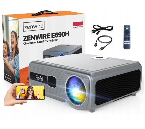 Projektor Zenwire KPROE690H Led Full Hd Android Tv Wi-Fi