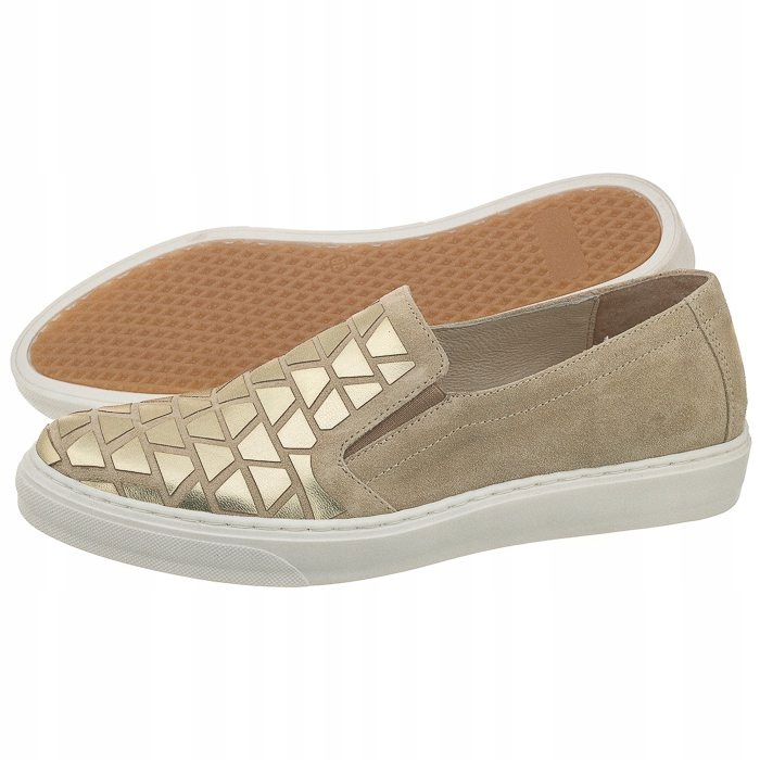 Buty Damskie Tenisówki Slipon Venezia 11390 Beżowe