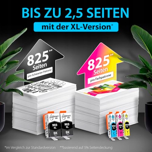 SMART INK Zestaw Tuszy Zamiennych HP 903XL 5szt Officejet 6950 6960 6970 — miniatura 6