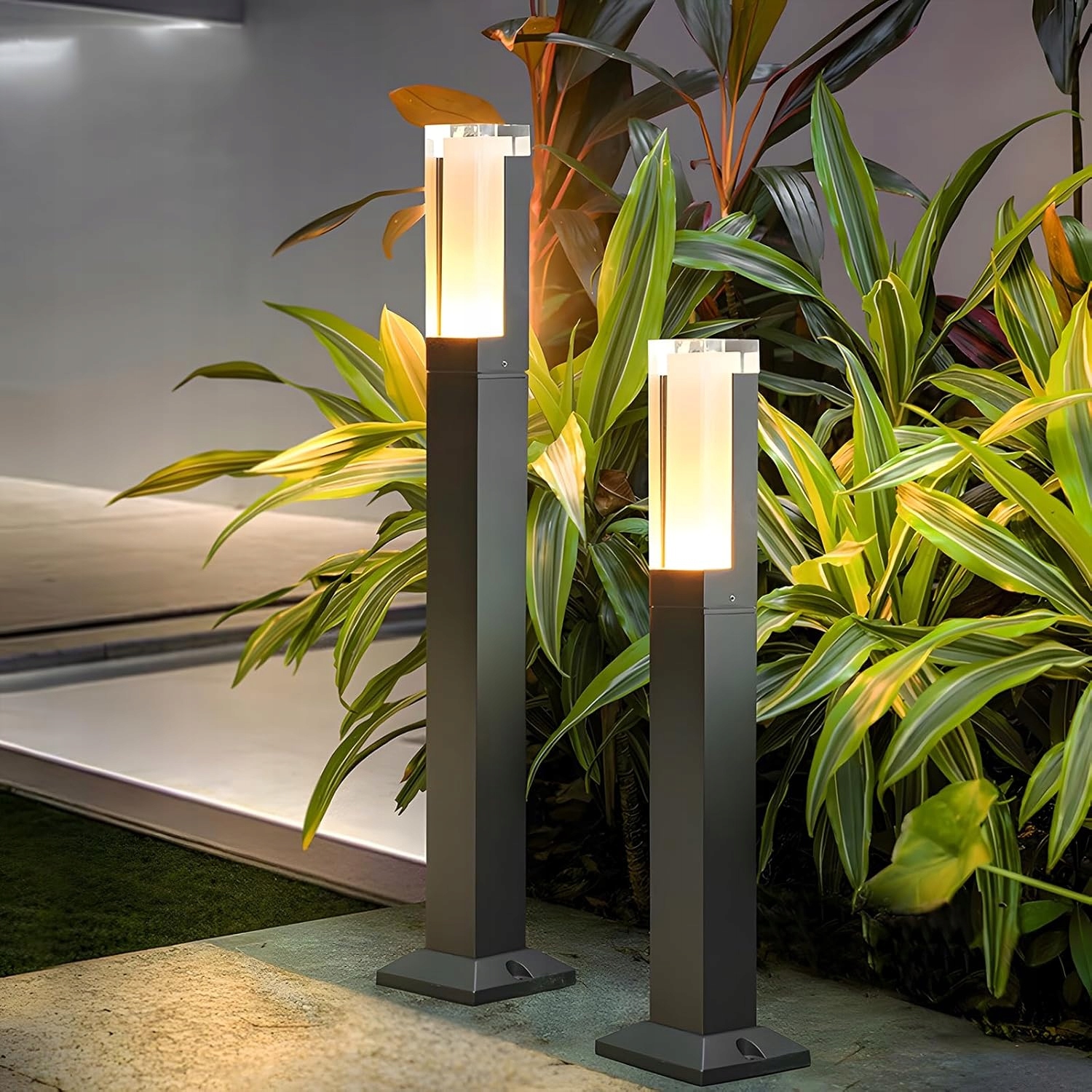 Led vonkajšia lampa 6W čierna teplá Ztwleed 3000K IP65 40 cm 2 ks