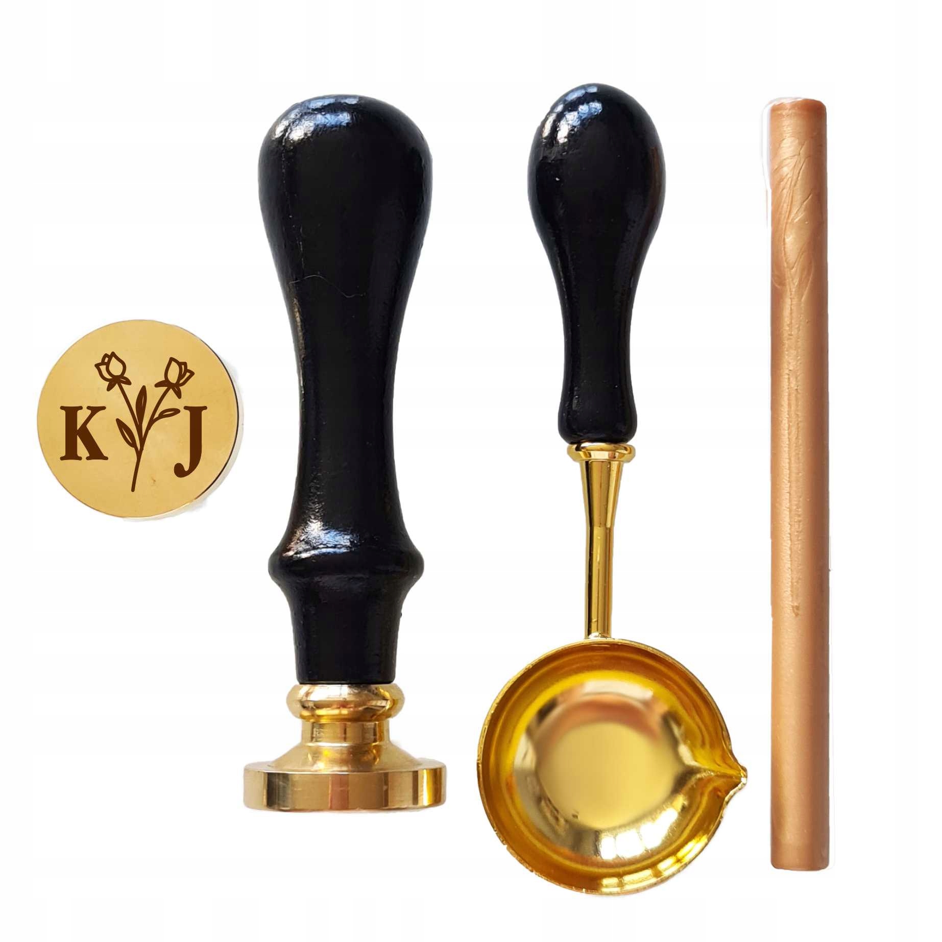 Sada Referentka lžíce lak Razítko na lak Bude Svatba Vzory Iniciály Natu