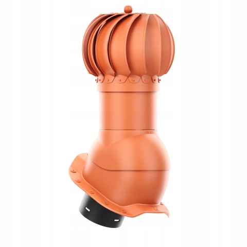 Rotačný krb Rotoline pre plechovú krytinu R fi 150 mm, guľovitý, tehlový