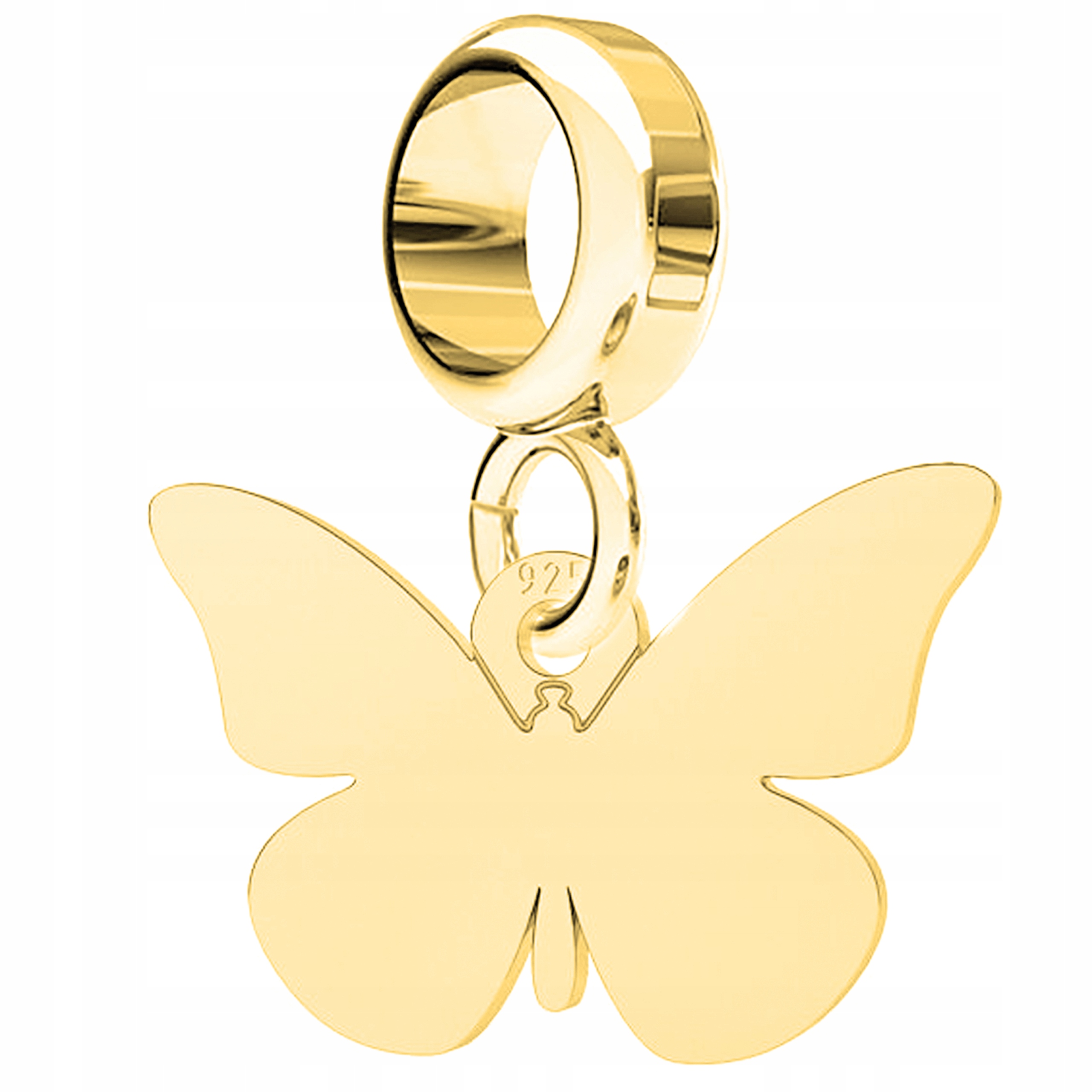 Charms Zlatý plech s motýlem Motýlkem Hmyz Motýl Butterfly Stříbro 925