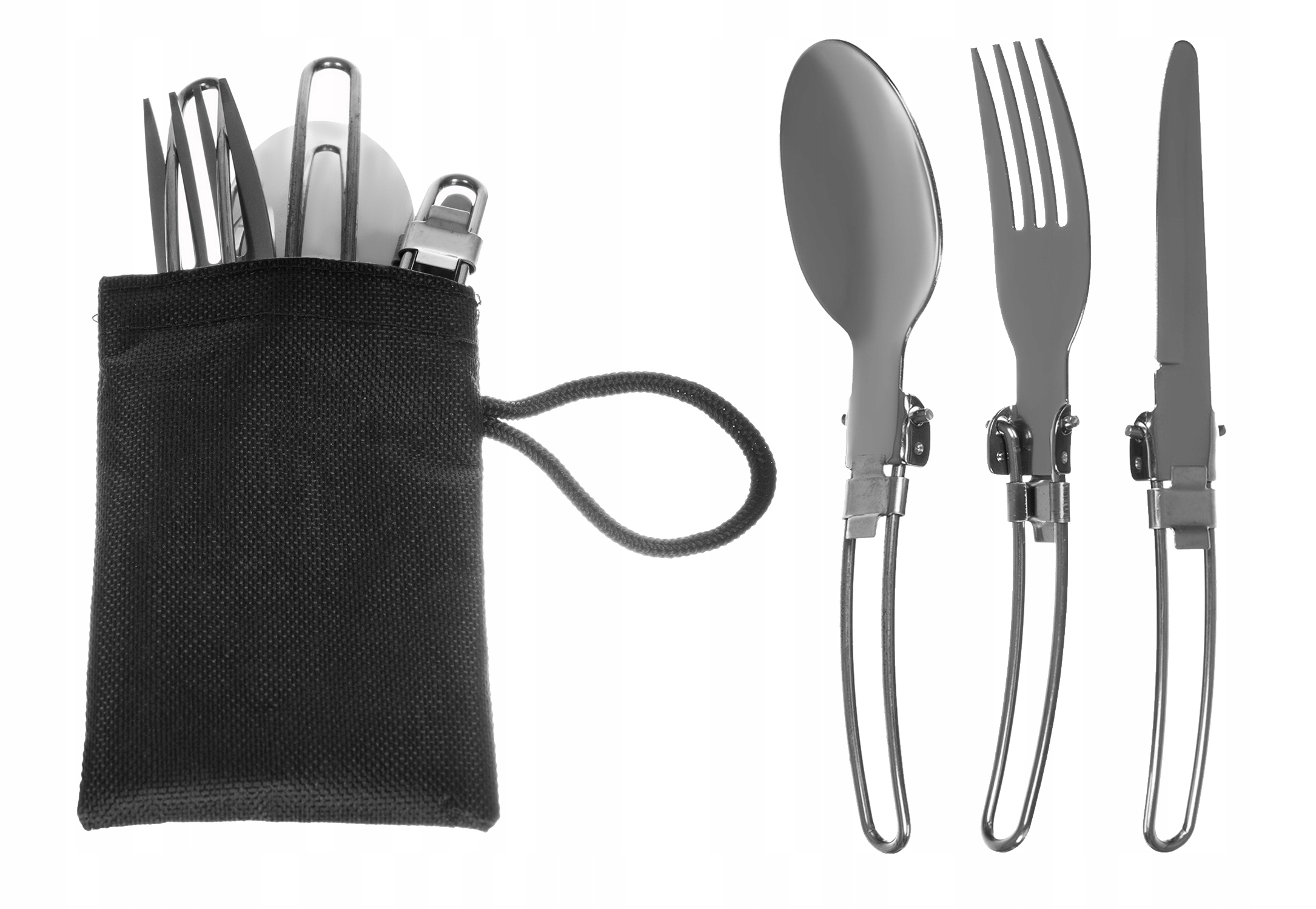 Naczynia Turystyczne Garnki Sztućce Patelnia Kubki Czajnik Zestaw. + ETUI Pojemność 3.56 l