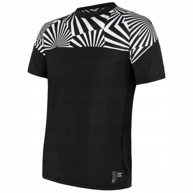 Sensor Triko Coolmax Impress pánské krátký černá vzor geometrie 2XL