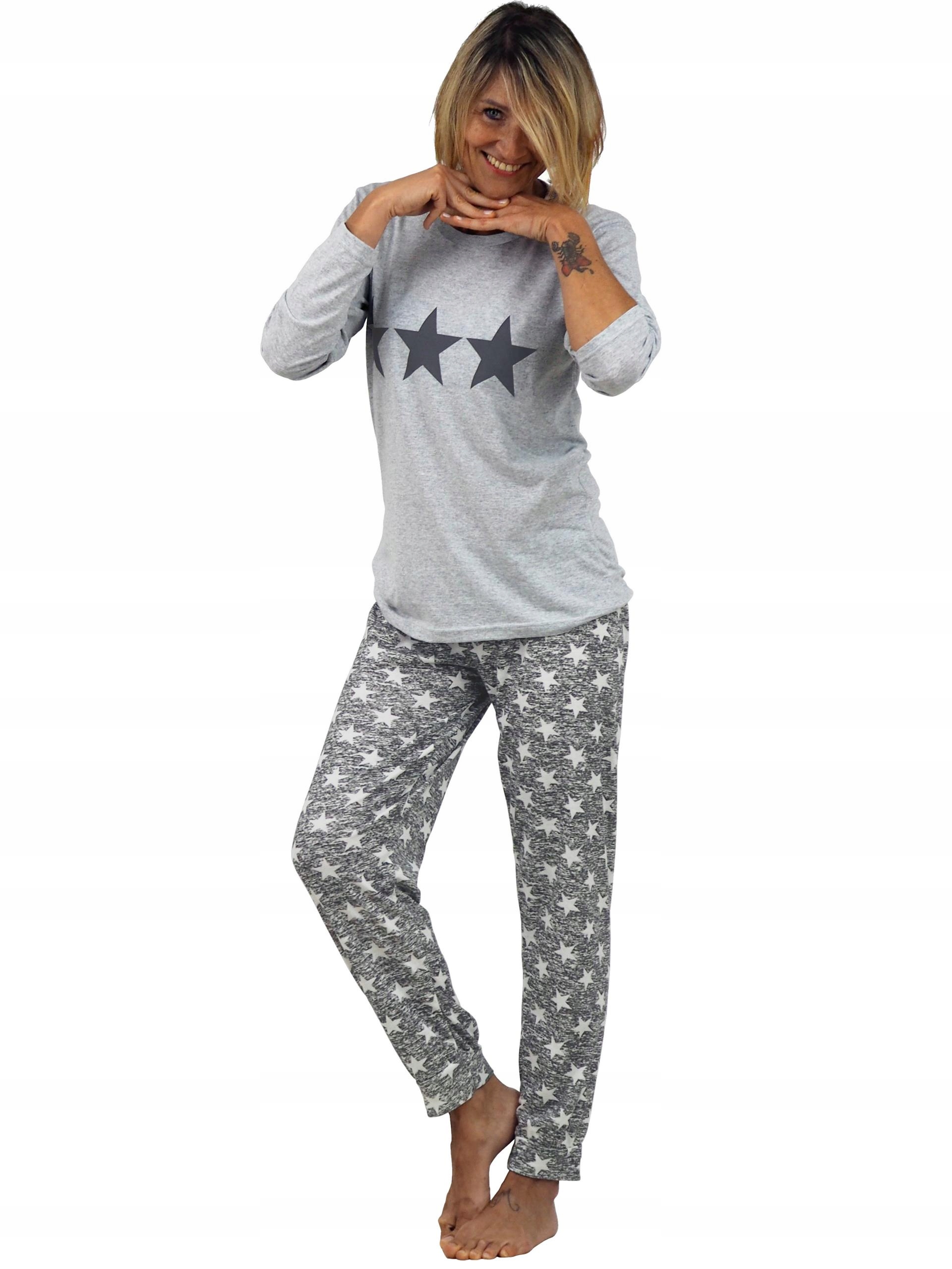 PIŻAMA DAMSKA / MŁODZIEŻOWA ROZMIARÓWKA rozm. L Model GWIAZDKI