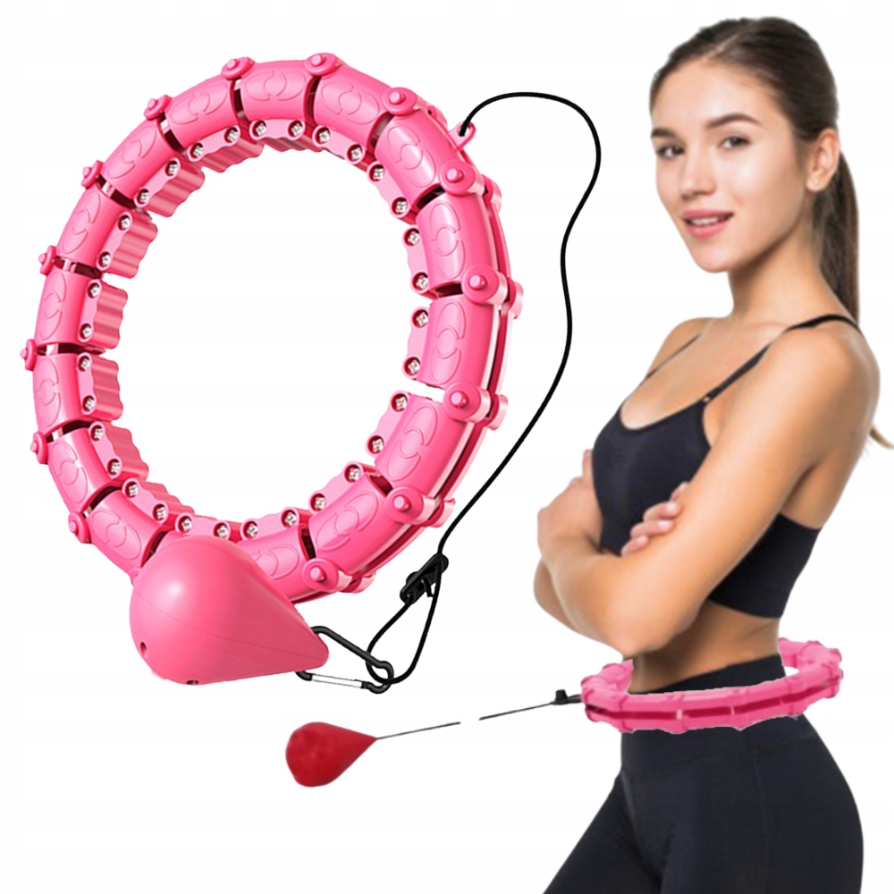 HULA HOP Z OBCIĄŻENIEM ODCHUDZAJĄCE Z OBCIĄŻNIKIEM SMART Z WYPUSTKAMI Kolor dominujący róże i fiolety