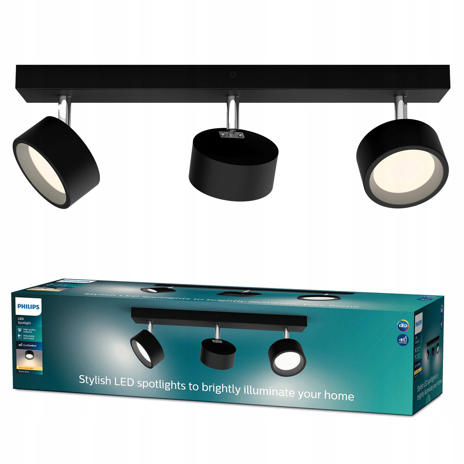 Stropná lampa Led reflektor 16.5W 1650lm 2700K Čierna Bratia Philips