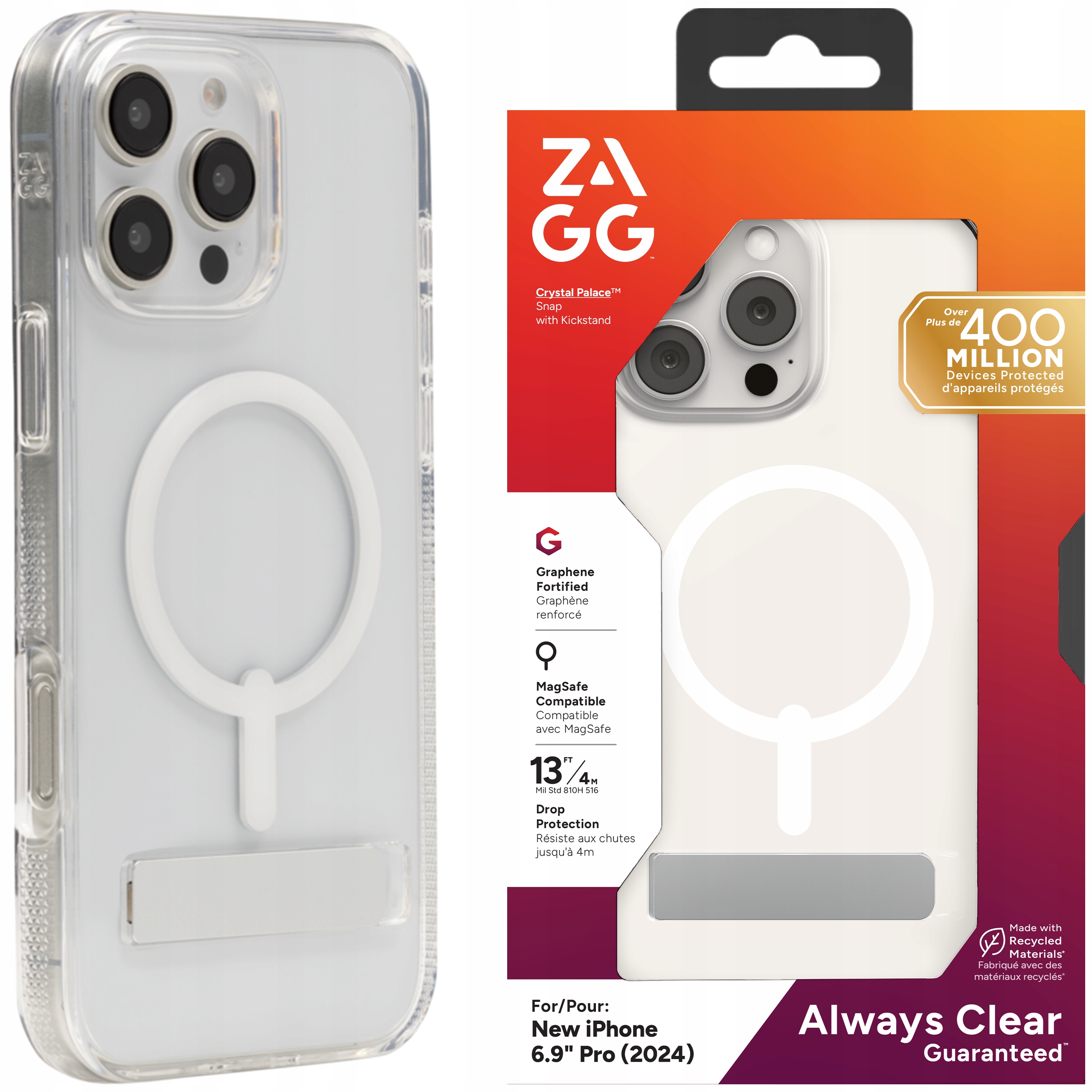 Zagg Crystal Palace Snap Kickstand Case Pouzdro MagSafe pro iPhone 16 Pro Max