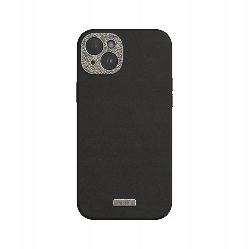 Moshi Napa MagSafe – Kožené pouzdro pro iPhone 15 Plus (Midnight Black)