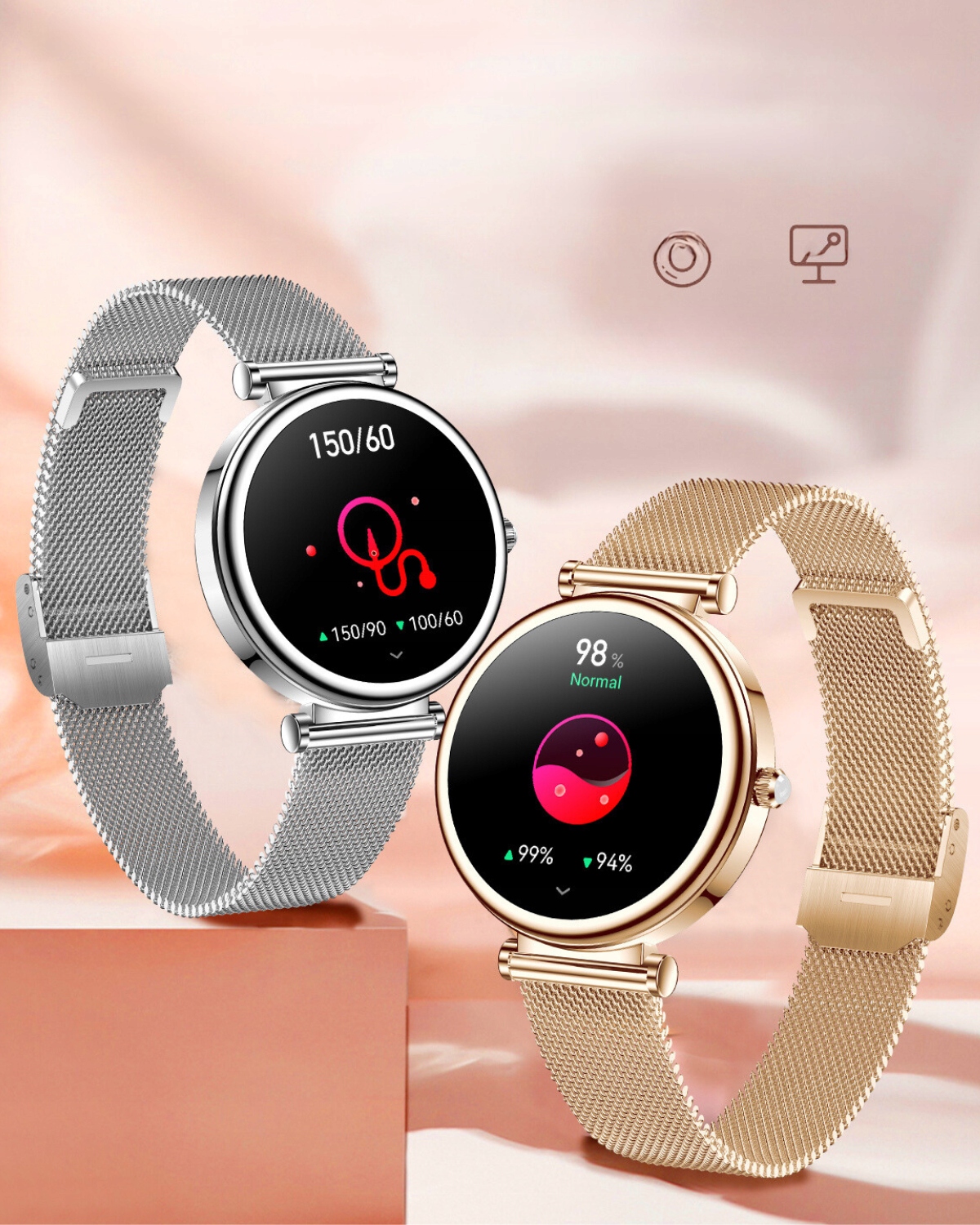 SMARTWATCH ZEGAREK DAMSKI LUXURY CIŚNIENIENIOMIERZ ROZMOWY SPORT MENU PL Transmisja danych brak