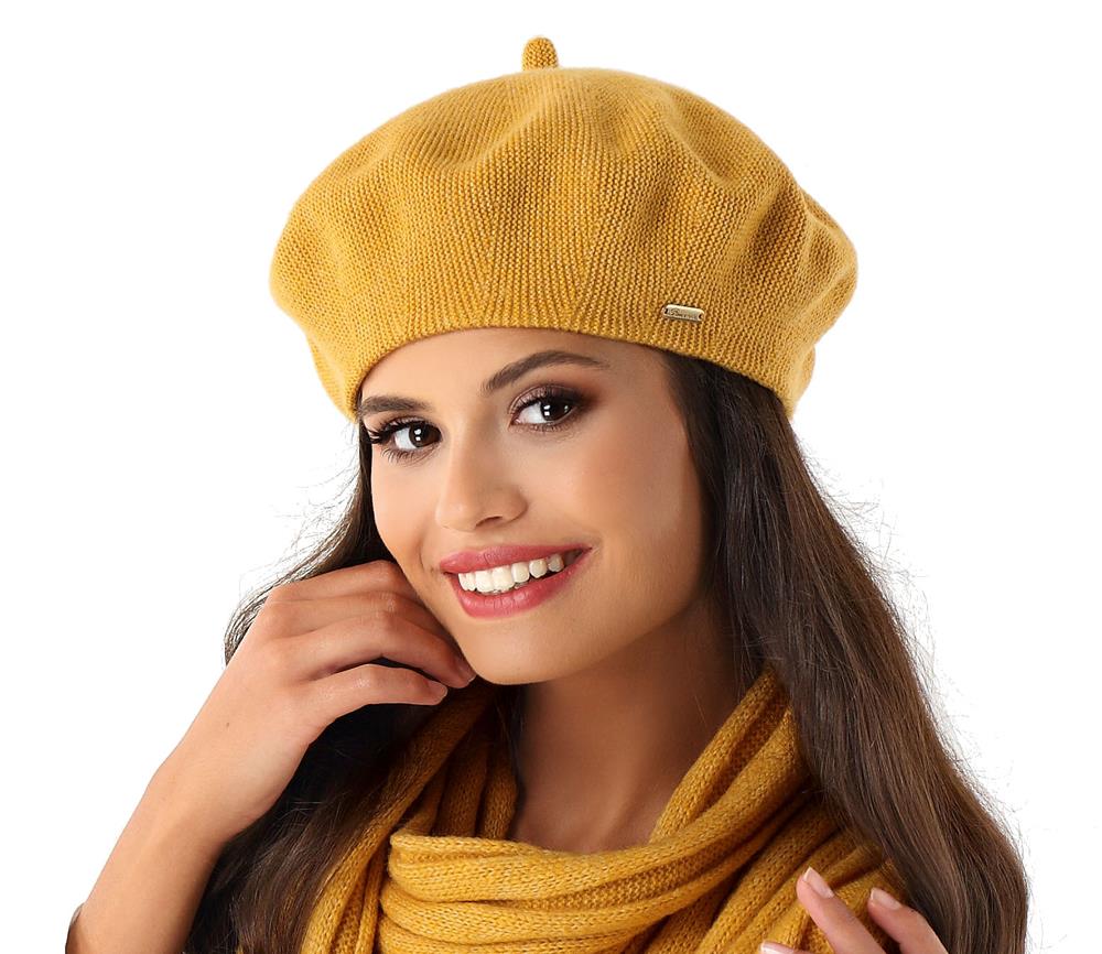 

Beret damski Michele Żółty Polski producent
