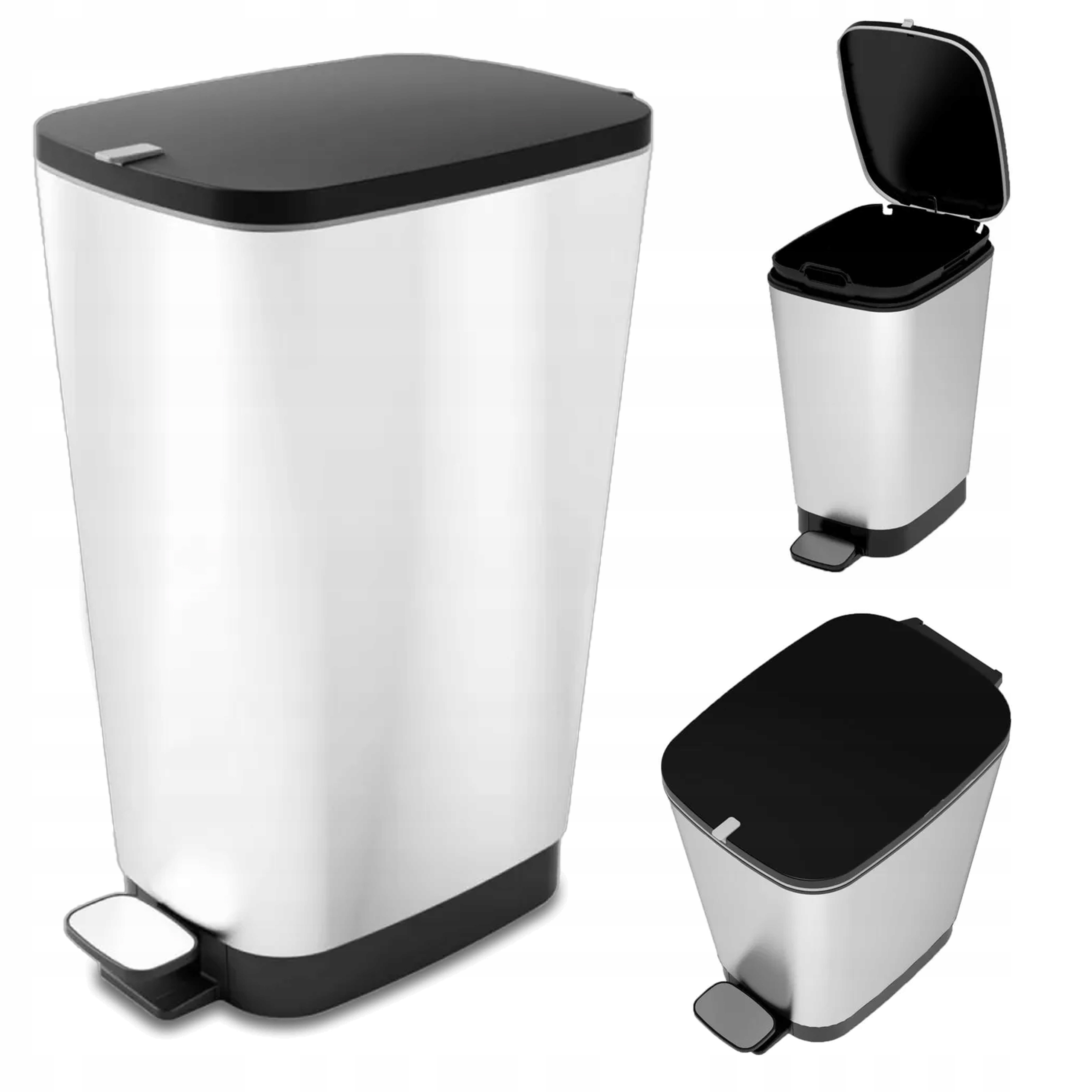 Levně odpadkový koš Keter do domácnosti Koupelnové kuchyně 25L s pedálem, stříbrný
