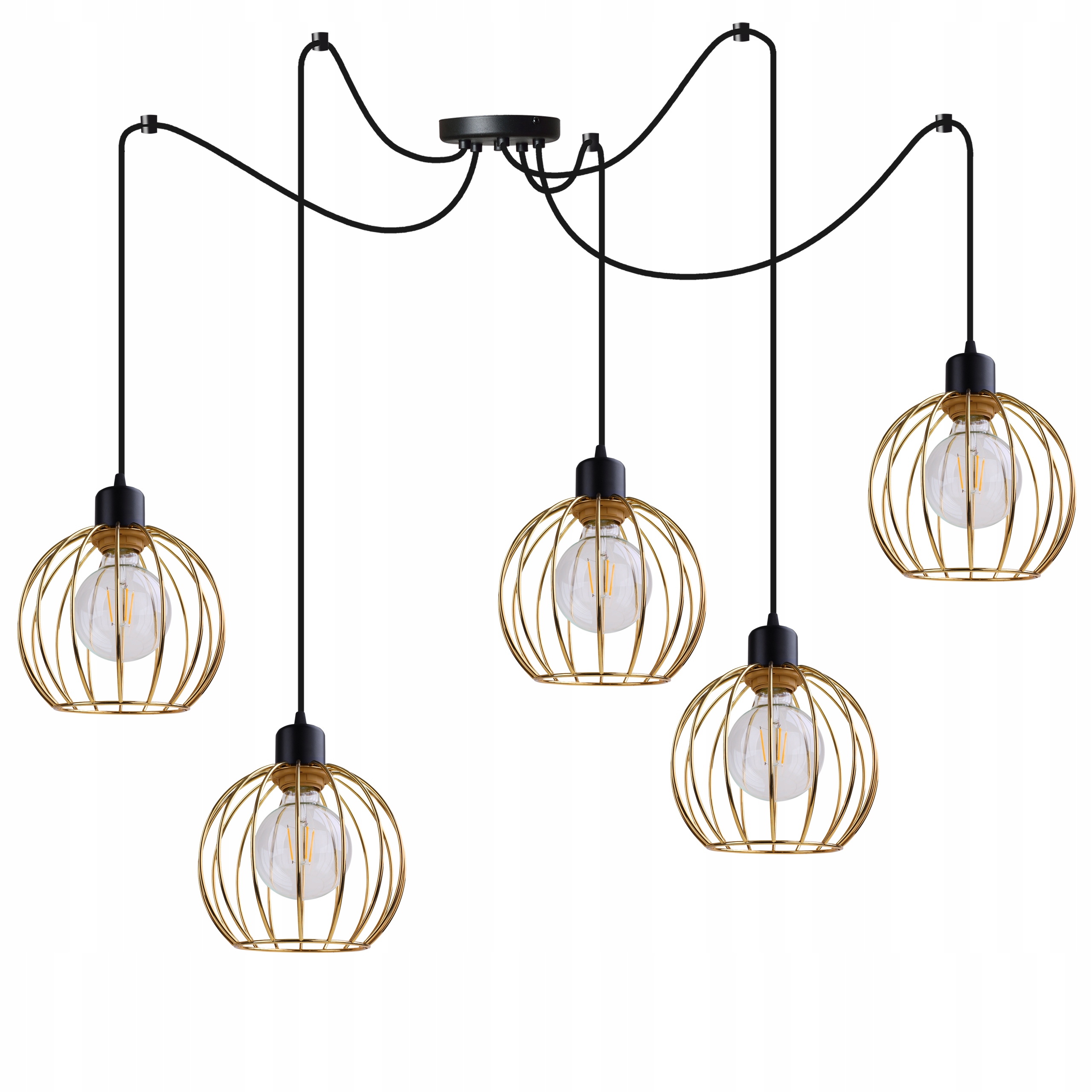 

Lampa Wisząca Sufitowa Żyrandol Złoty Pająk Loft
